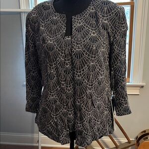 Alex Evenings Black and White Patterned Blouse